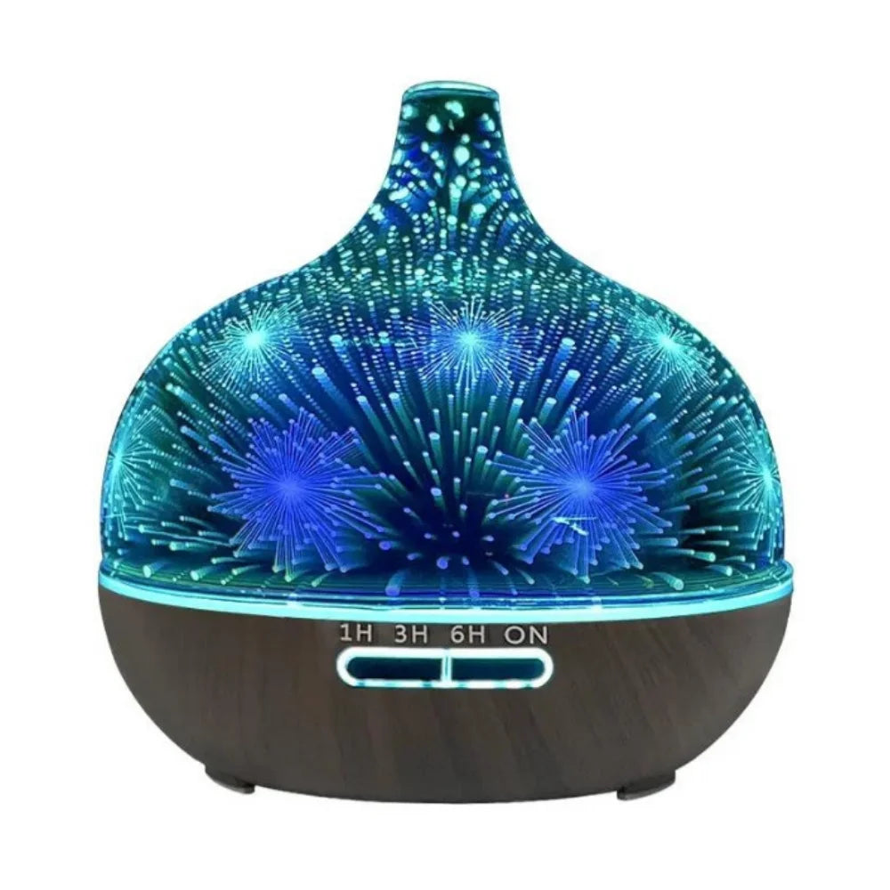 Alfie 500ml 3D glass essential oil diffuser with remote in dark - Seven Scents