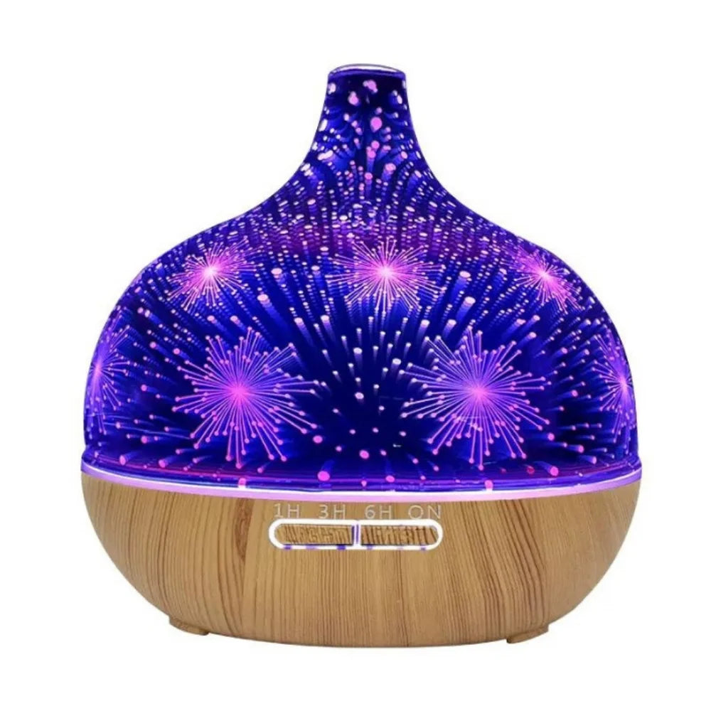Alfie 500ml 3D glass essential oil diffuser with remote in light - Seven Scents