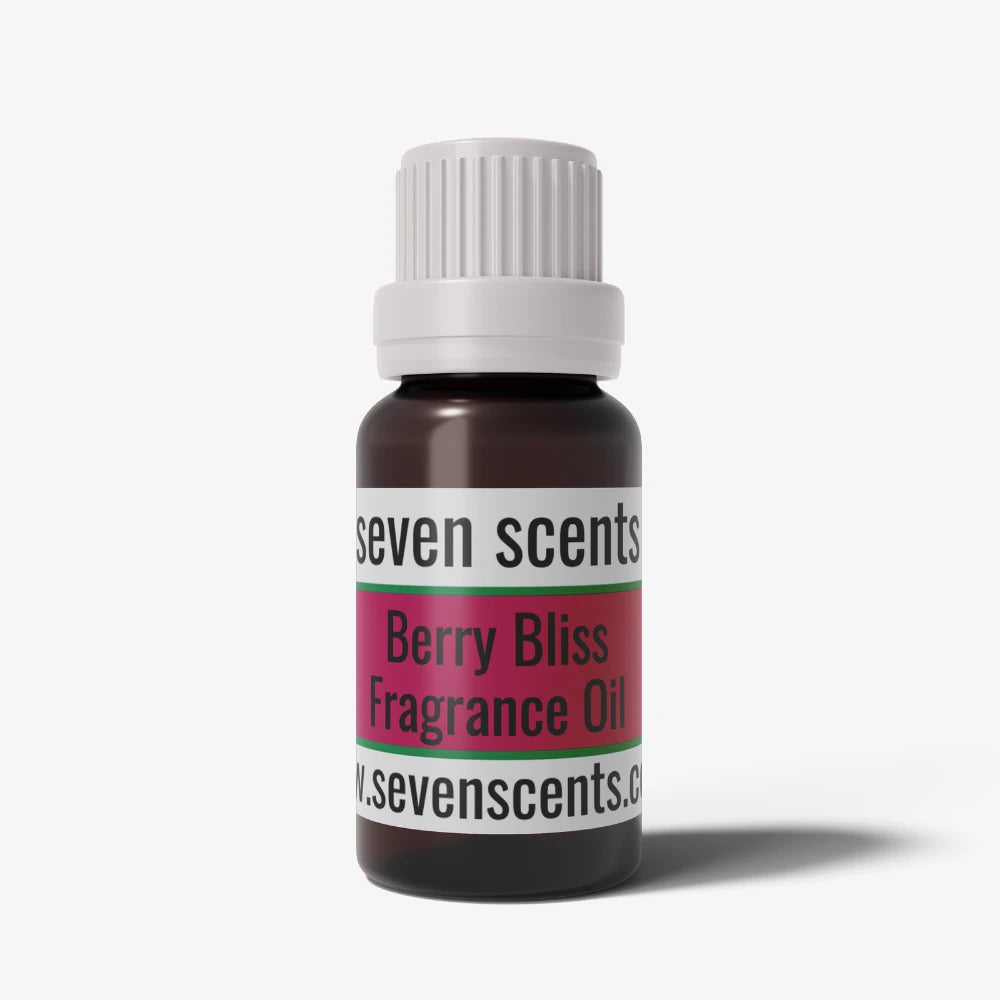 Berry bliss fragrance oil bottle with a white cap on a white background