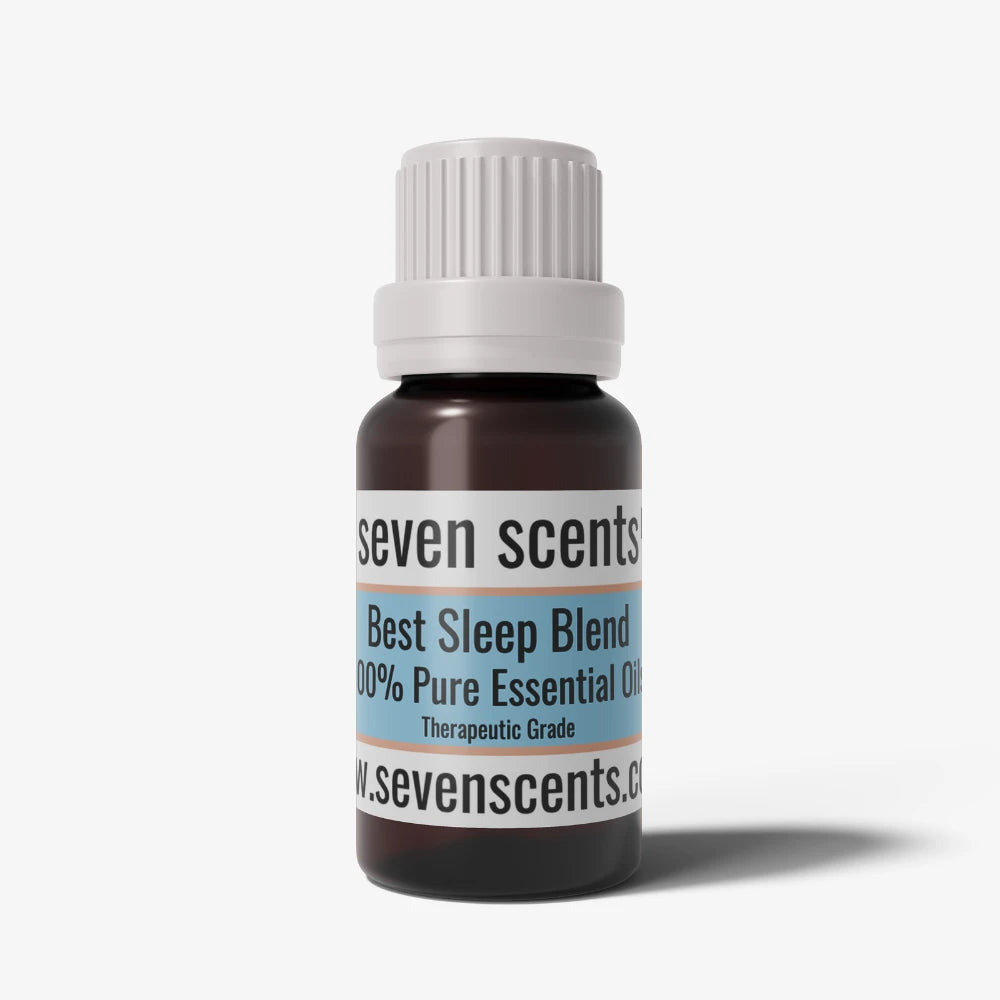 Best Sleep essential oil blend bottle with a white cap on a white background