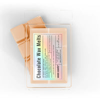 Pack of 'Chocolate Wax Melts' by seven scents on a white background