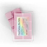 Pack of 'Floral Fantasy Wax Melts' by seven scents on a white background