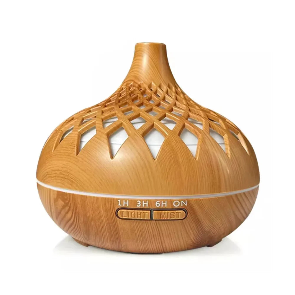 Richie 500ml lattice cutout essential oil diffuser in light - Seven Scents NZ
