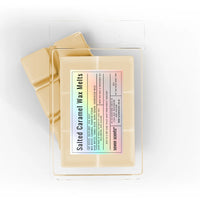 Pack of 'Salted Caramel Wax Melts' by seven scents on a white background