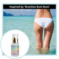 Person in white bikini bottom standing in water with 'Summer Daze' perfume, inspired by Brazilian Bum Bum