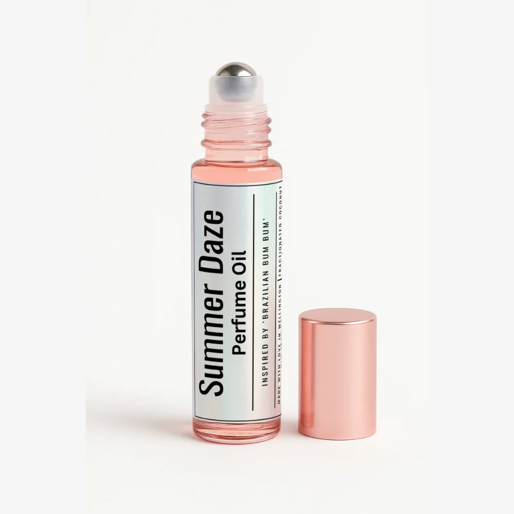 Summer Daze perfume oil bottle - tropical gourmand fragrance inspired by Brazilian Bum Bum by Sol de Janeiro